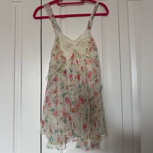 Victoria’s Secret Vintage White Floral Sheer Nightgrown with Lace Detail Sz S